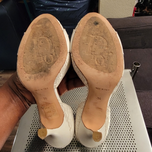 Dior Shoe White Snakeskin Peep Toe C D Initial - Picture 12 of 16